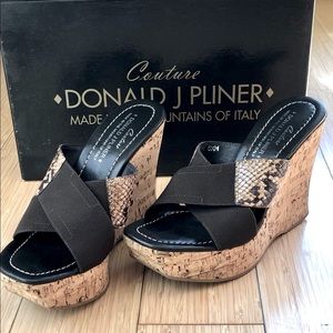 Donald J Pliner Storm Cork Wedge Heels